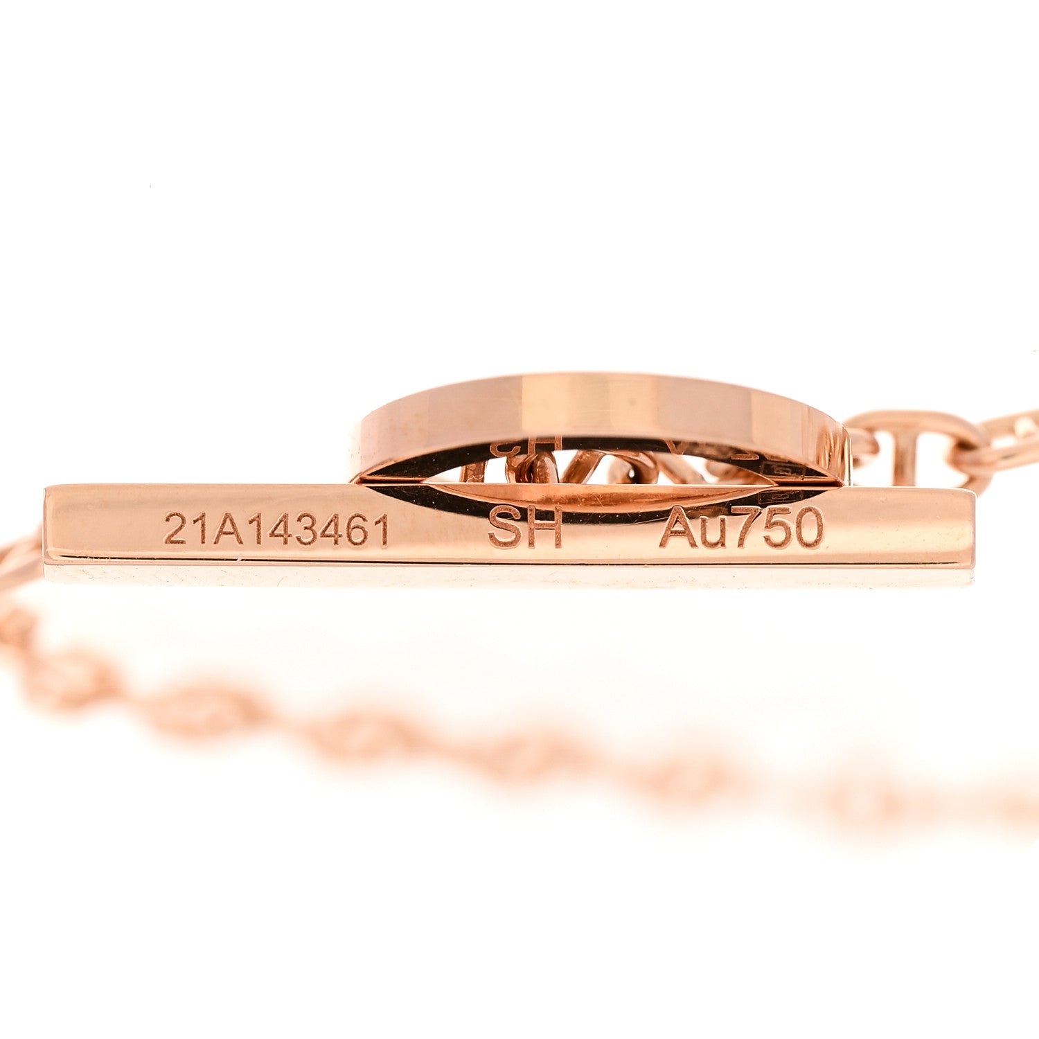 Hermes 18K Rose Gold White Ceramic Chaine d'Ancre Verso Bracelet SH 4 of 6