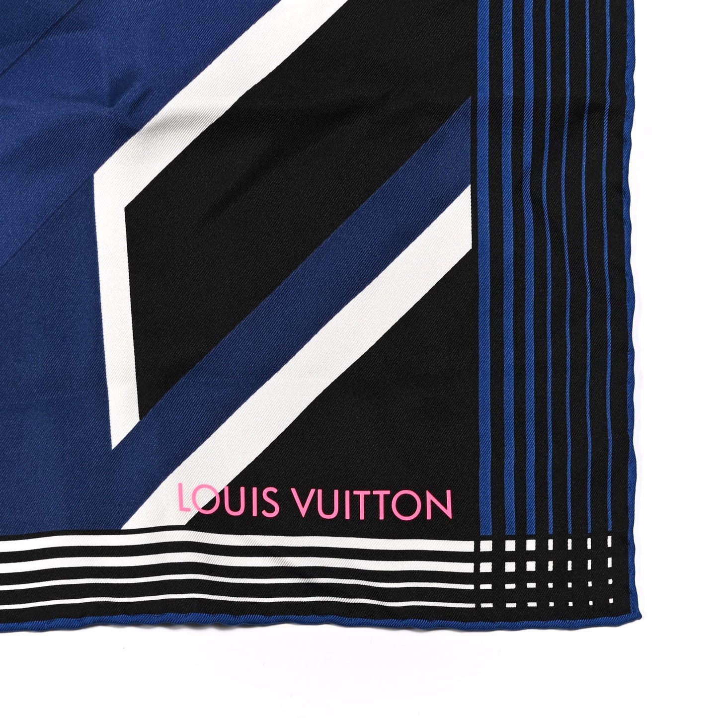 Silk Square Scarf Black Blue