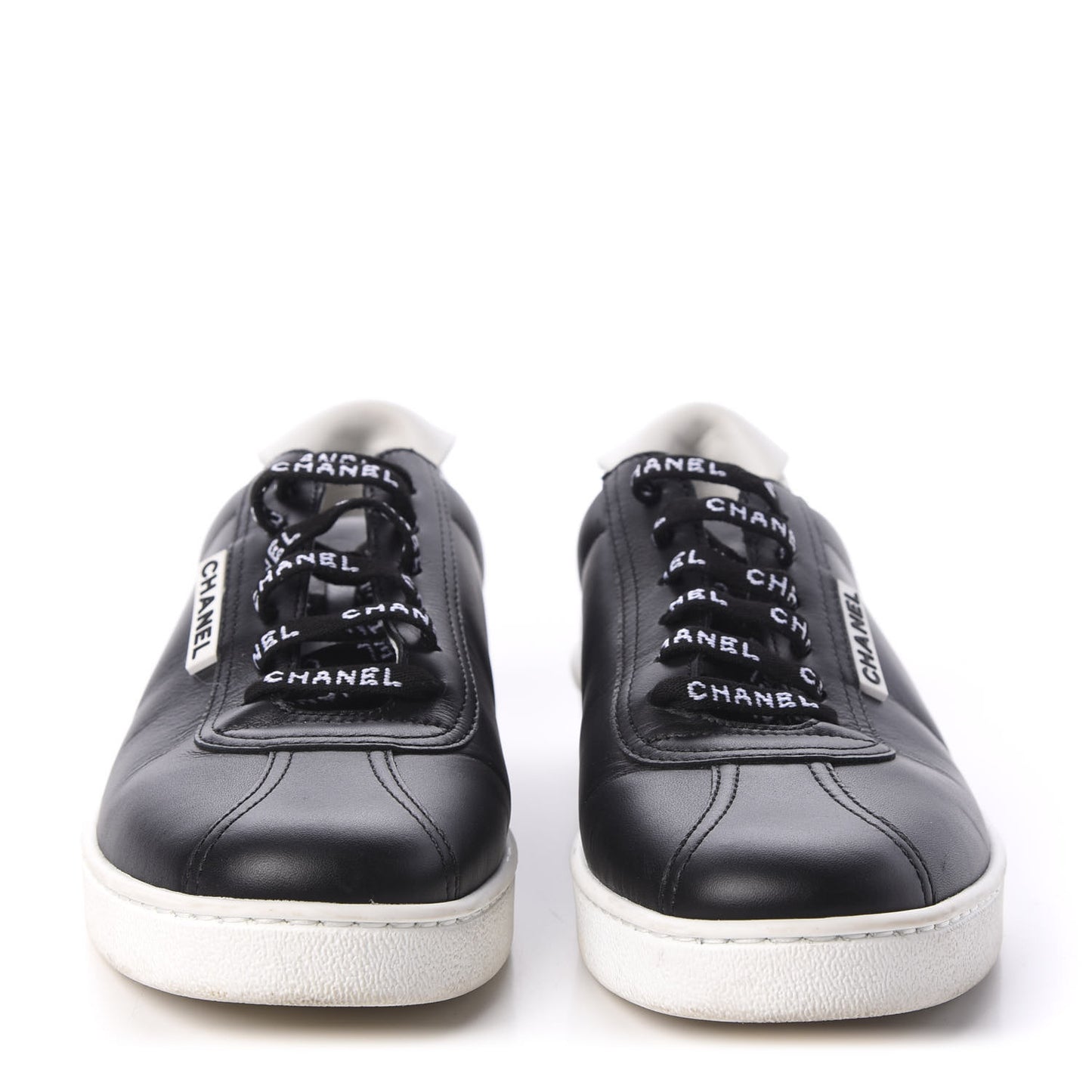Calfskin CC Womens Sneakers 37.5 Black