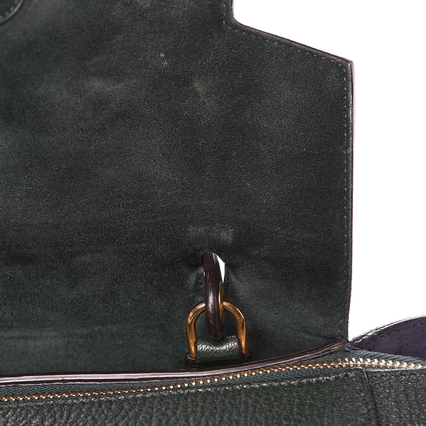Goatskin Smooth Calfskin Mini Belt Bag Dark Green