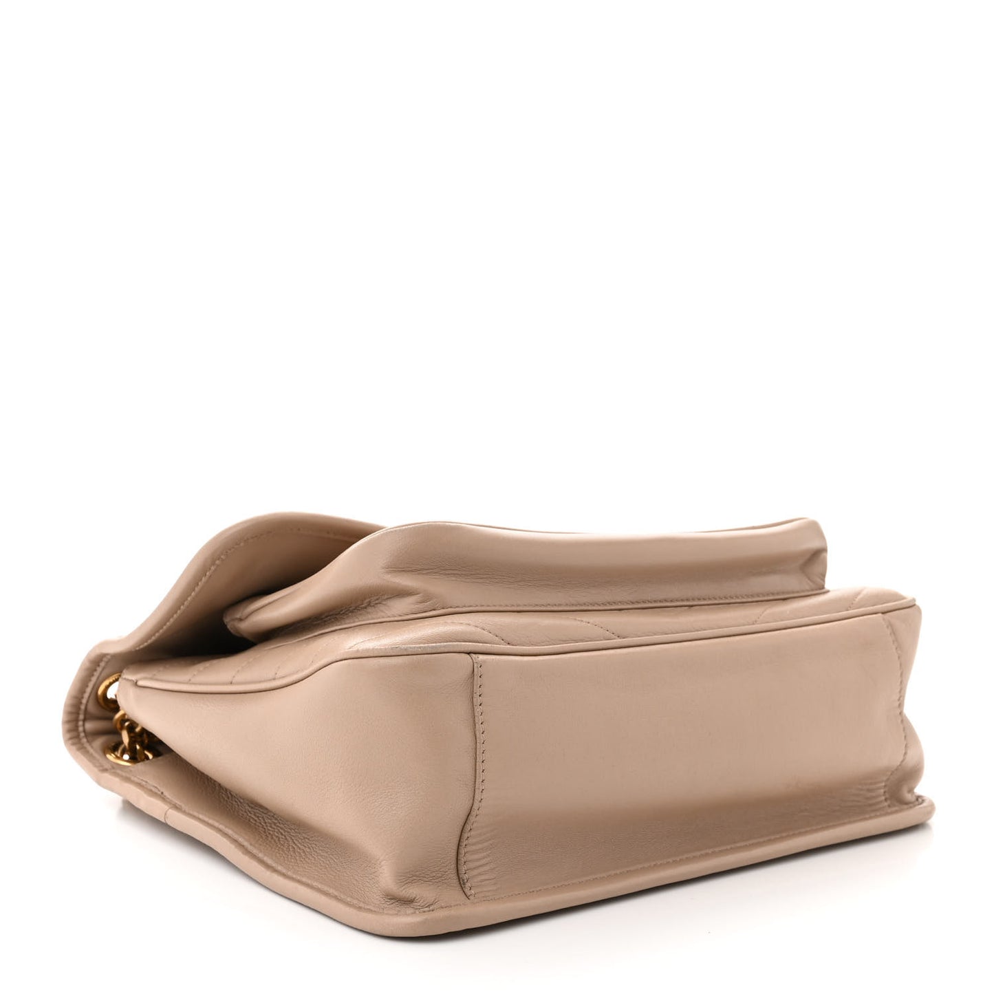 Lambskin Matelasse Monogram Medium Niki Chain Satchel Light Taupe