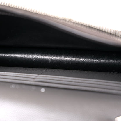 Saint Laurent Grain De Poudre Matelasse Chevron Monogram Envelope Chain Wallet Gray 10 of 13
