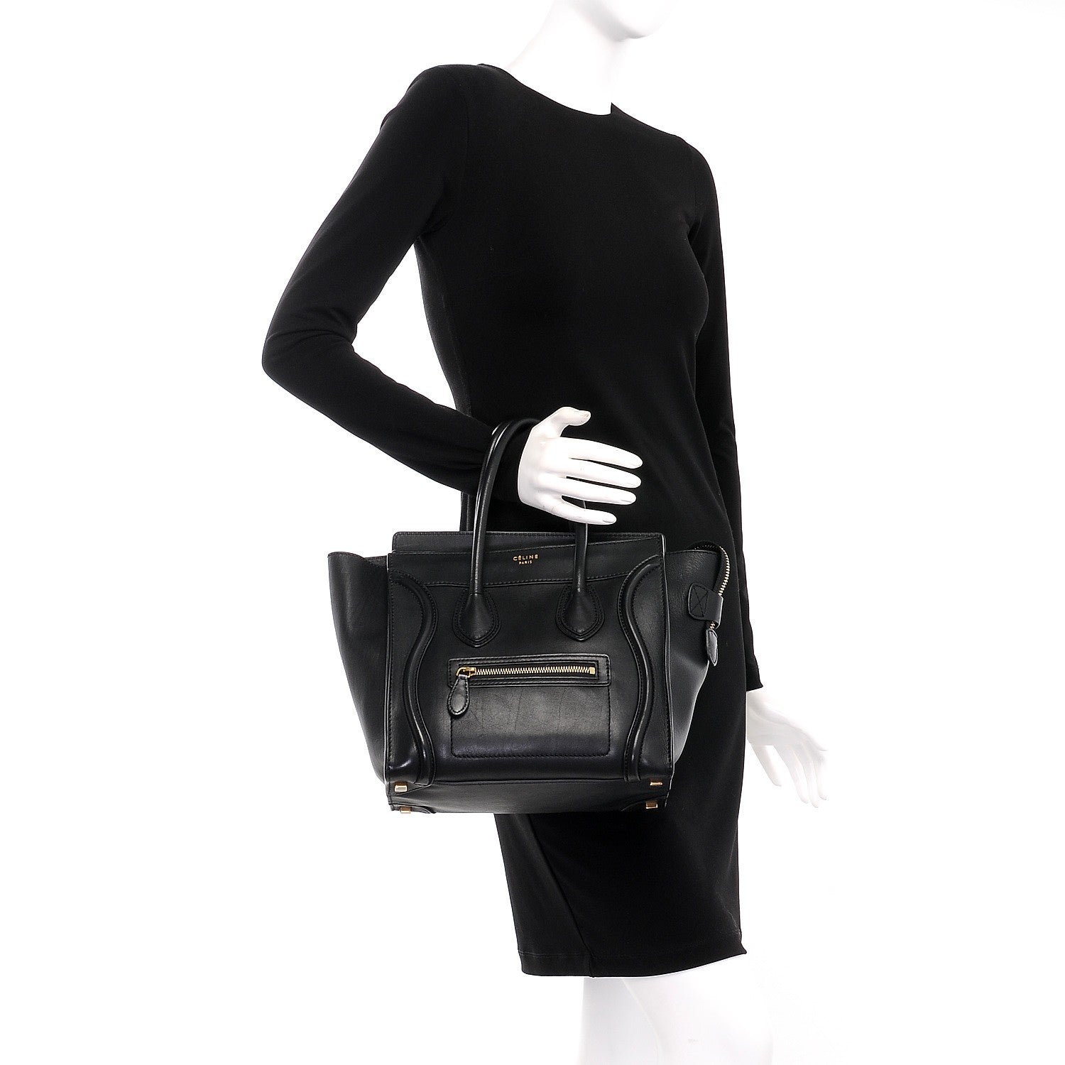 Celine Smooth Calfskin Micro Luggage Black 2 of 17
