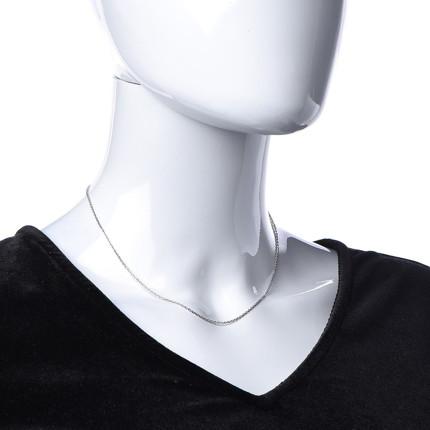 18K White Gold Trace Chain Necklace