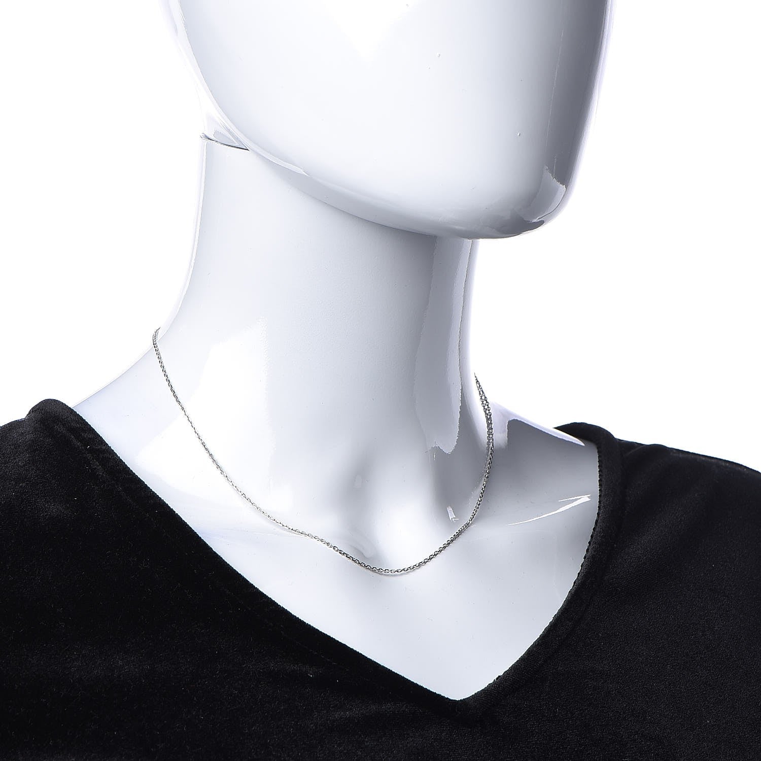 Van Cleef & Arpels 18K White Gold Trace Chain Necklace 2 of 6