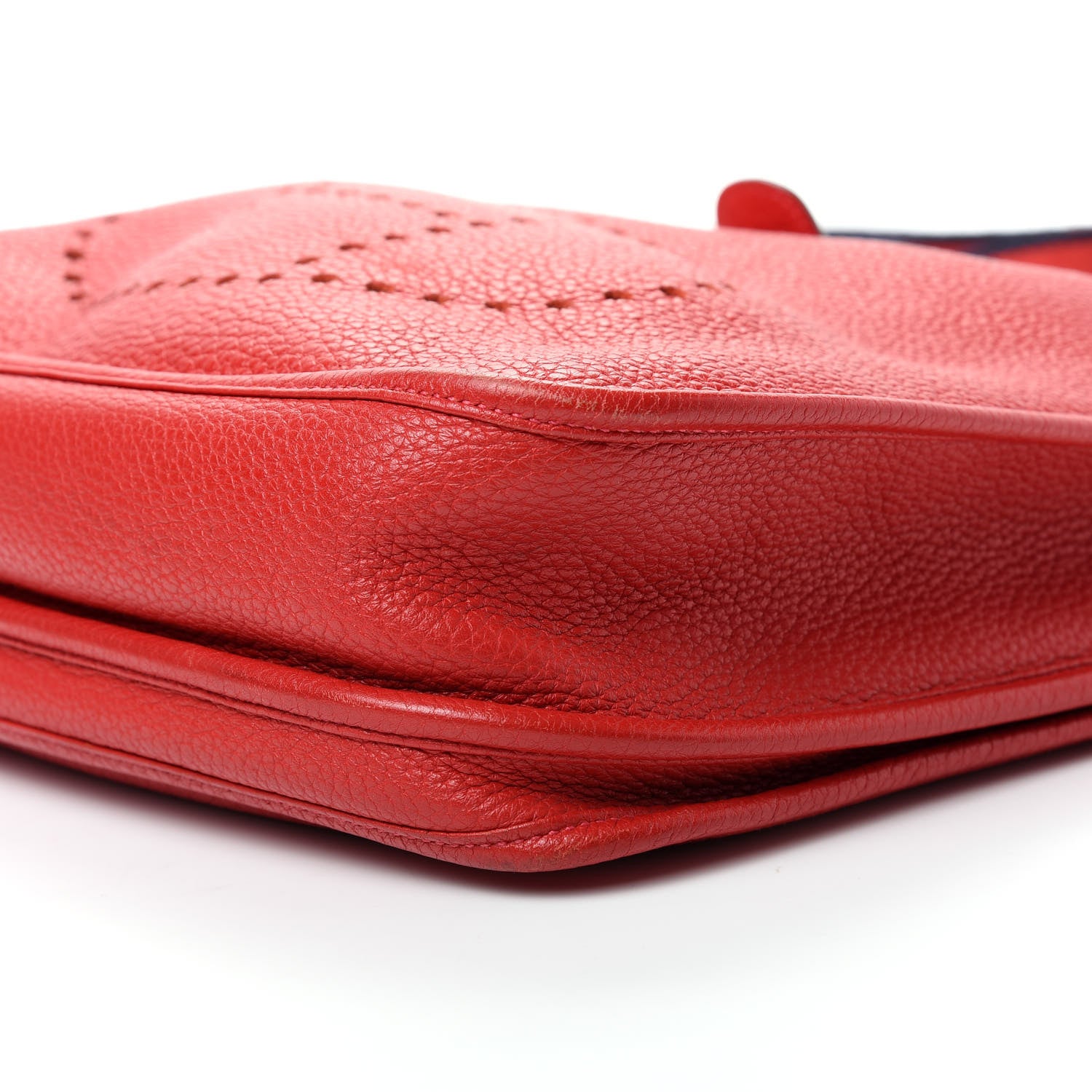 Hermes Taurillon Clemence Amazone Evelyne III PM Rouge Casaque Bleu Obscur 7 of 11