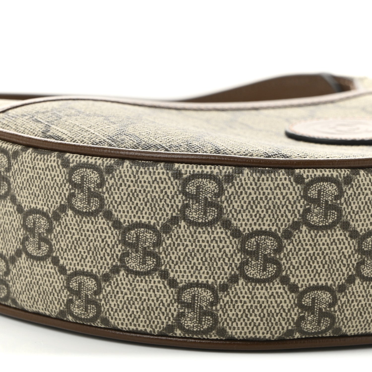 Gucci GG Supreme Monogram Azalea Calfskin Mini Retro Interlocking G Half Moon Bag Beige Ebony Brown Sugar 9 of 11