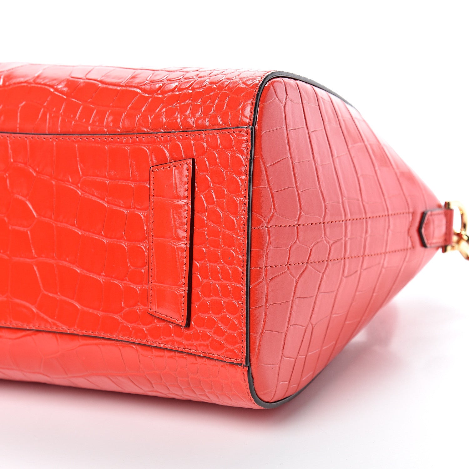 Givenchy Calfskin Crocodile Embossed Small Antigona Red 9 of 10