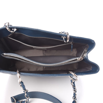 Chanel Caviar Quilted Grand Shopping Tote GST Dark Blue 5 of 13