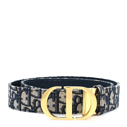 Christian Dior Oblique 30 Montaigne 35mm Belt 90 36 Blue 1 of 4
