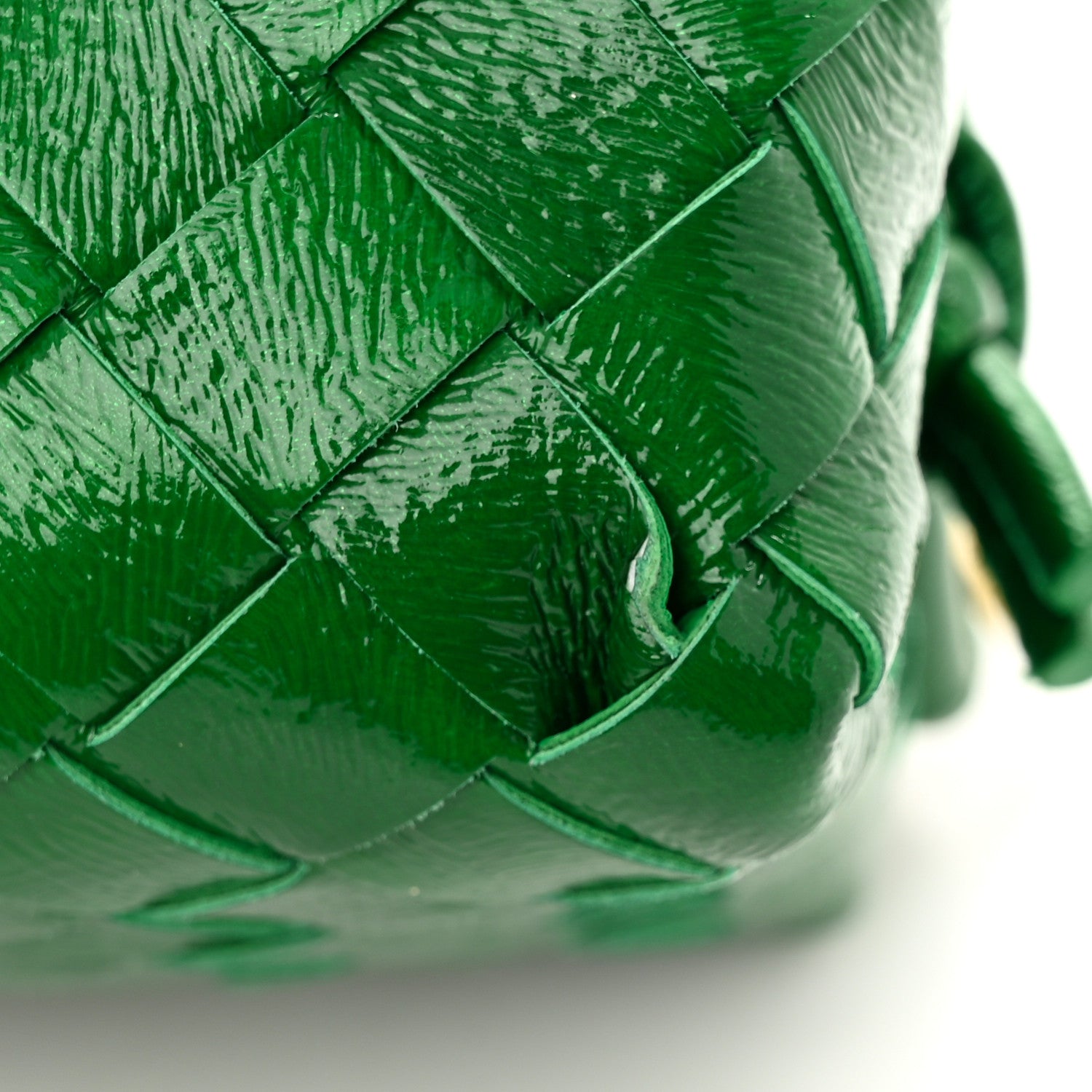 Bottega Veneta Patent Nappa Intrecciato Mini Loop Camera Bag Green 10 of 11