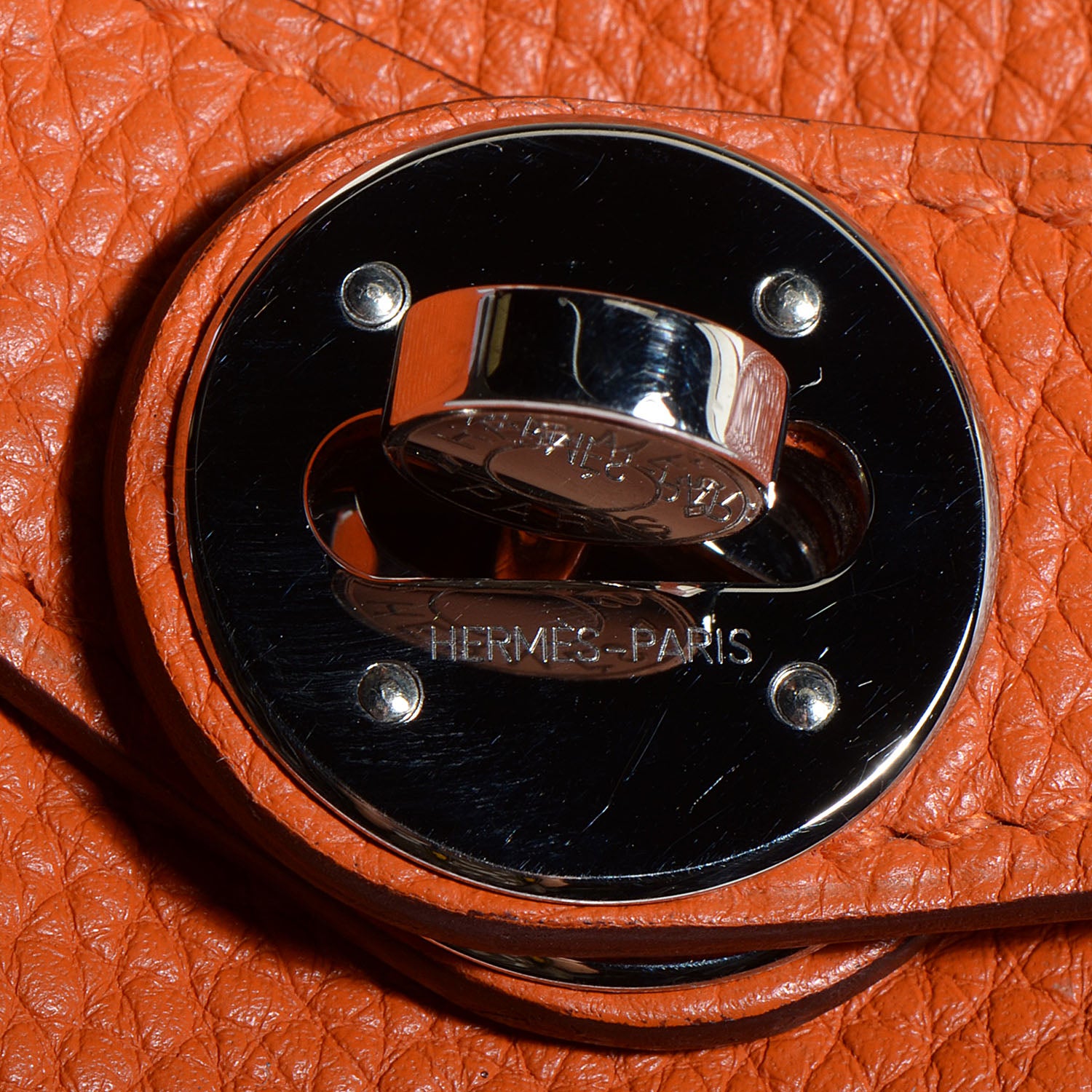 Hermes Taurillon Clemence Lindy 34 Orange 9 of 17