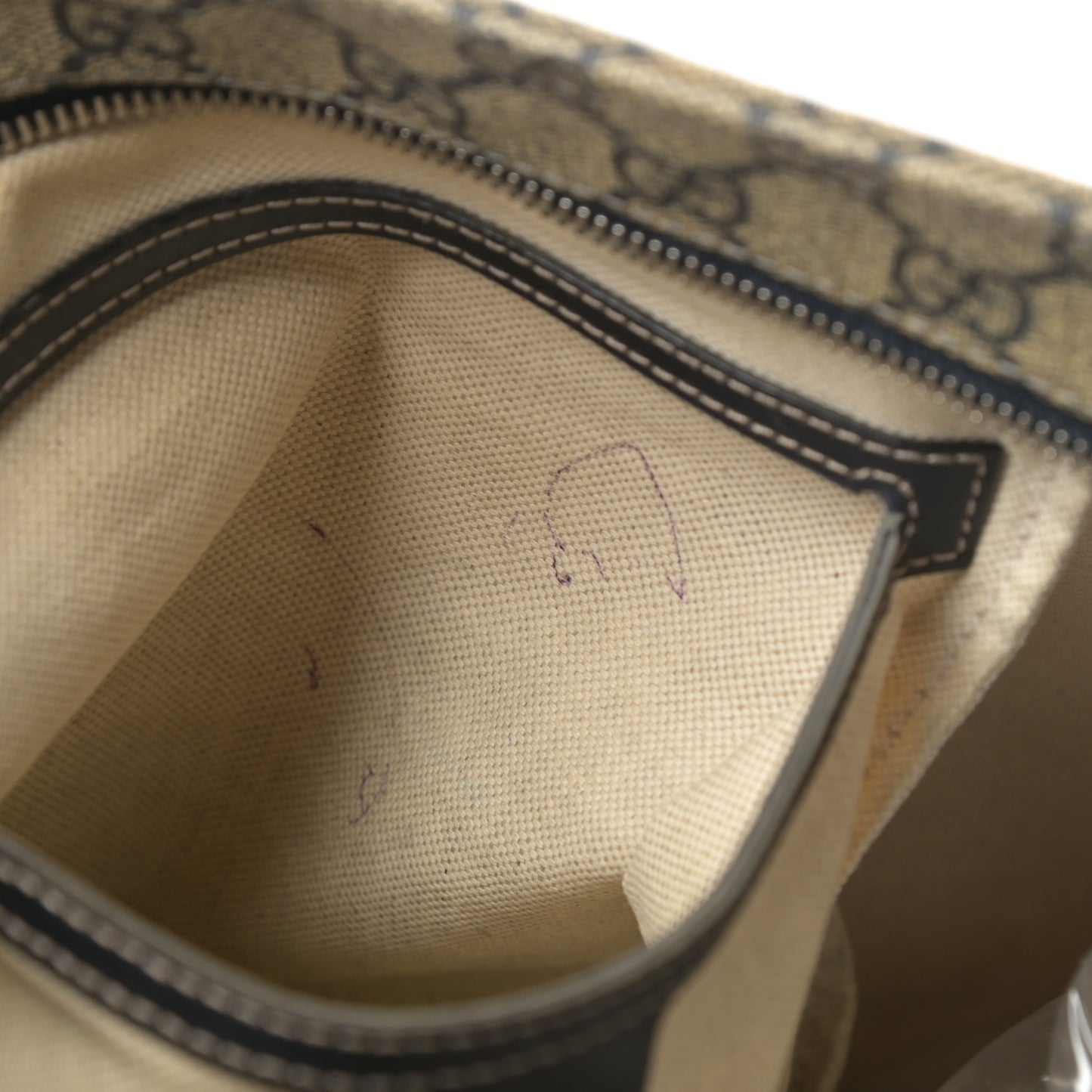 GG Plus Monogram Large Flat Messenger Bag Beige Blue
