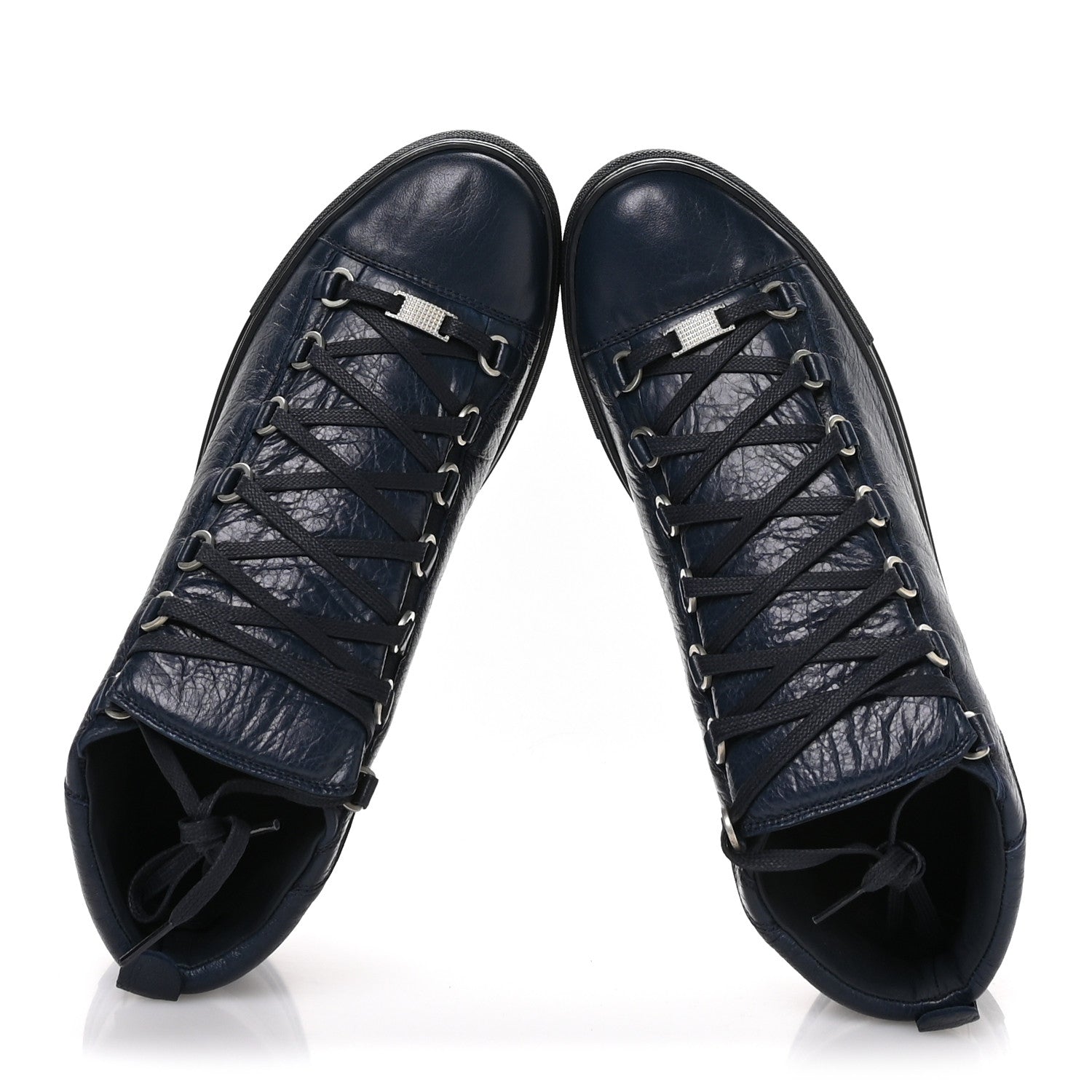 Balenciaga Agneau Arena Opaque Mens High Top Sneakers 43 Bleu Obscur 2 of 9