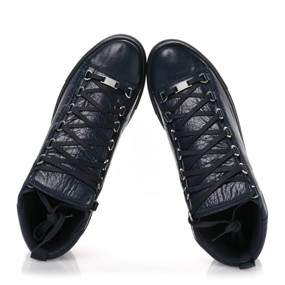 Balenciaga Agneau Arena Opaque Mens High Top Sneakers 43 Bleu Obscur 2 of 9