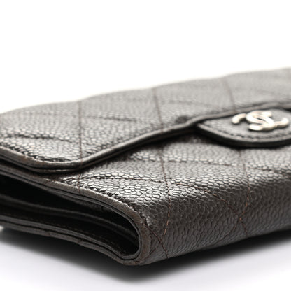 Chanel Caviar Quilted Large Flap Wallet Dark Brown 9 of 13