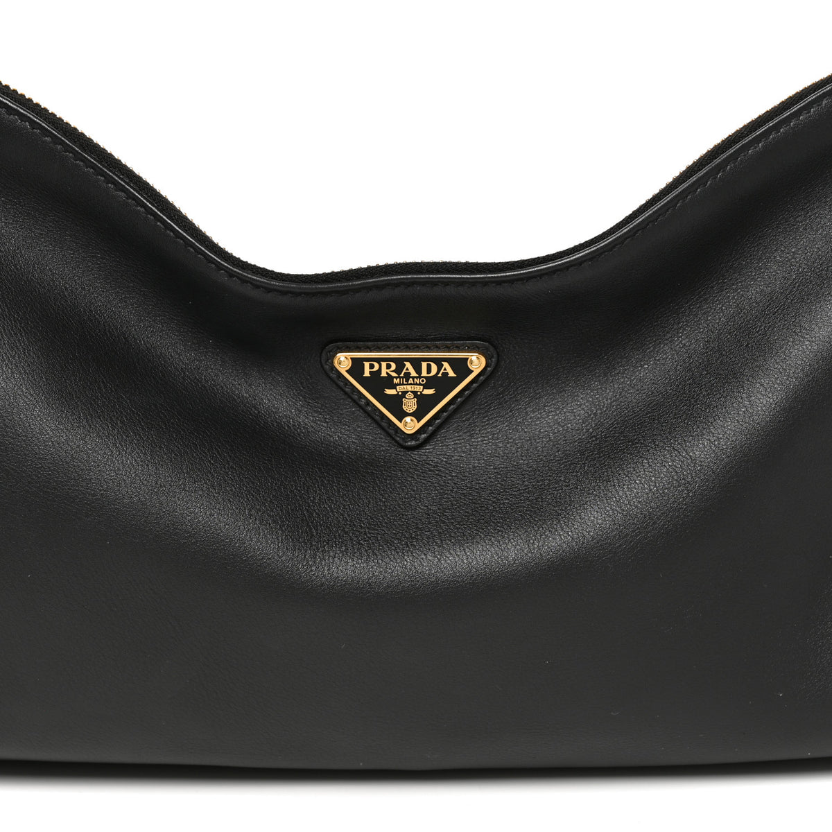 Prada Soft Calfskin Large Aimée Shoulder Bag Black 7 of 9