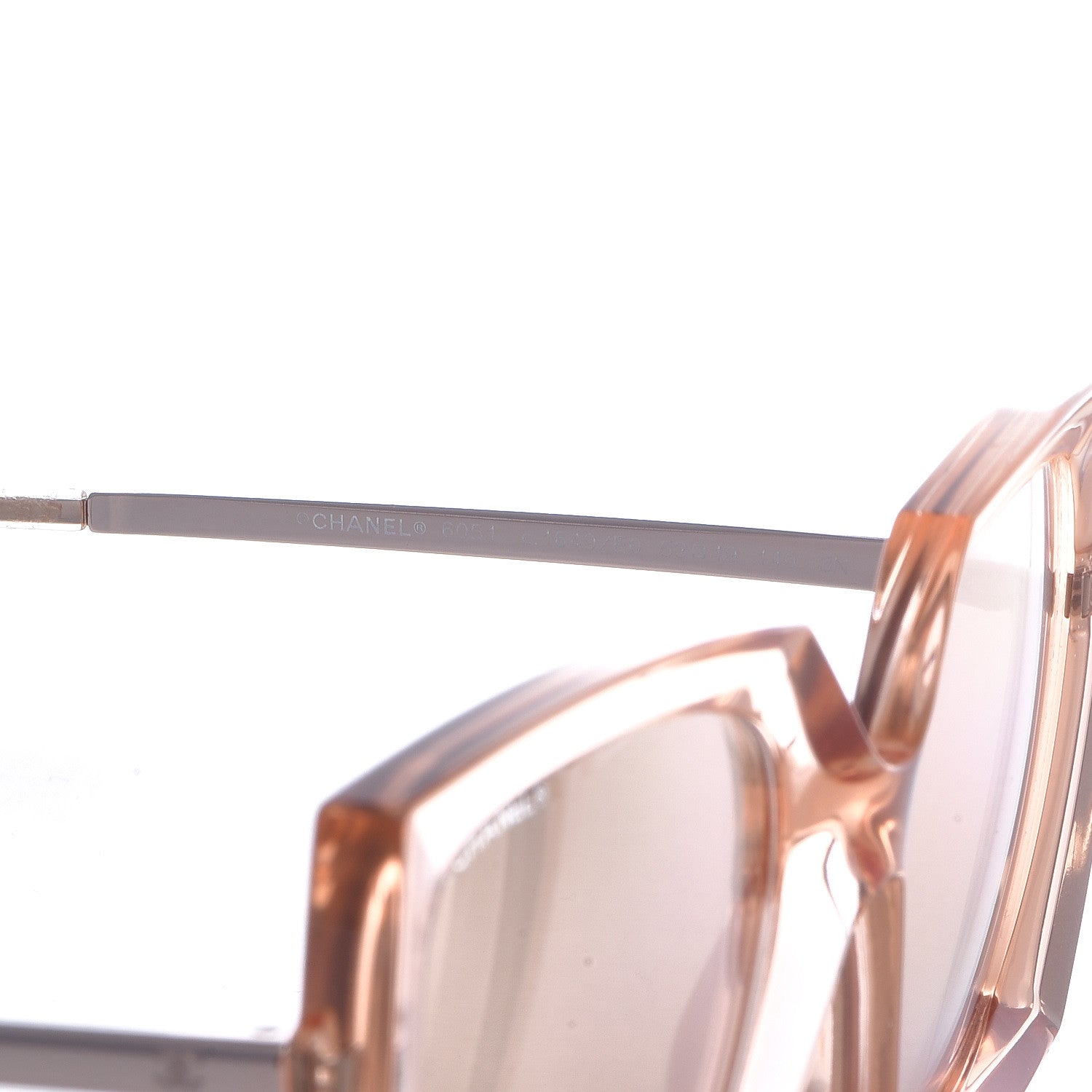 Chanel 18K Pink Gold Mirror Square Sunglasses 6051 Pink 5 of 7