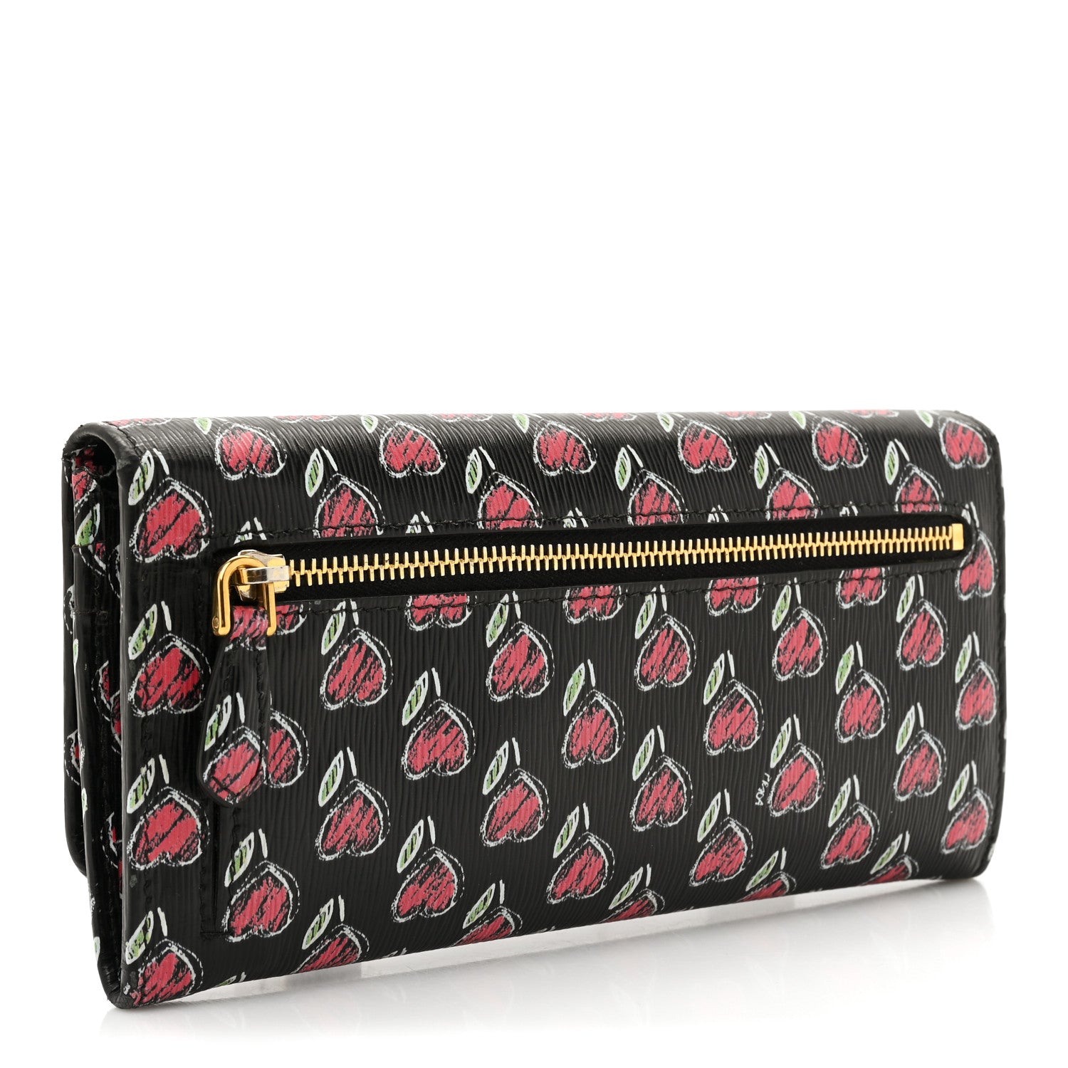 Prada Vitello Move Love Continental Flap Travel Wallet Black 3 of 18