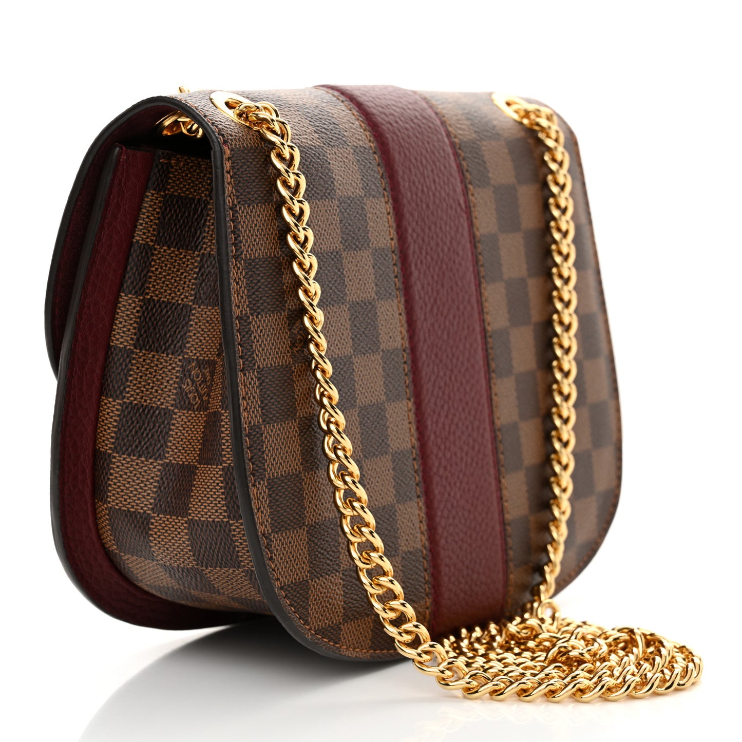 Damier Ebene Cuir Taurillon Wight Bordeaux