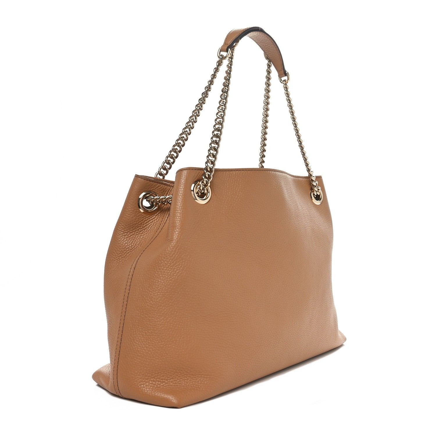 Gucci Pebbled Calfskin Medium Soho Chain Shoulder Bag Camelia 3 of 11