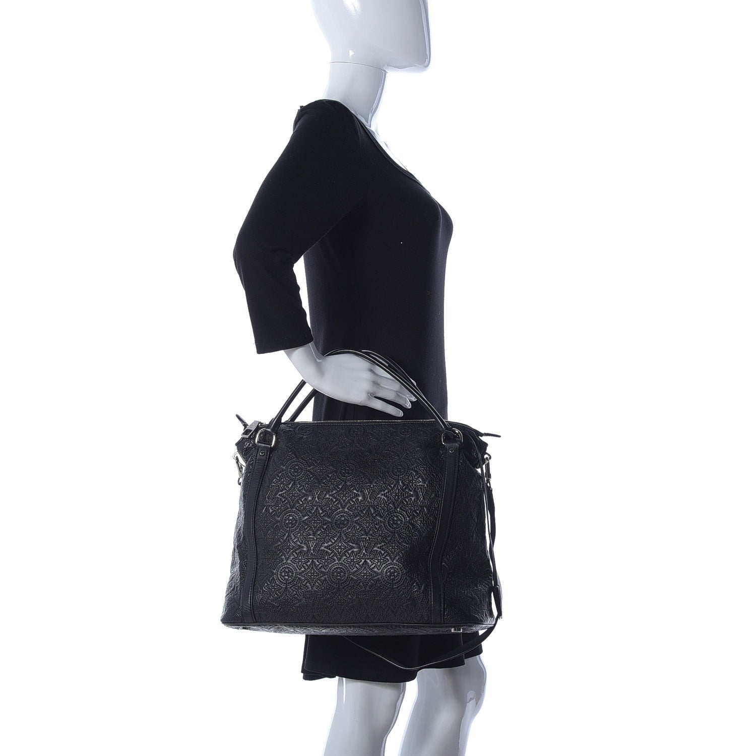 Louis Vuitton Monogram Lambskin Antheia Ixia MM Black 2 of 9