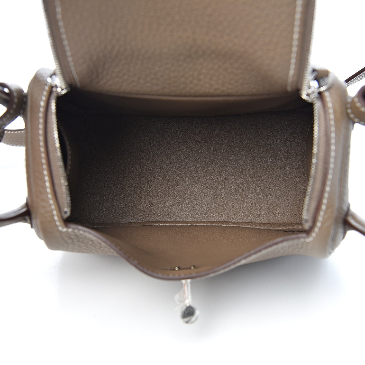 Hermes Taurillon Clemence Mini Lindy 20 Etoupe 5 of 10