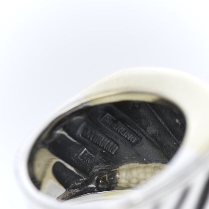 David Yurman Sterling Silver 18K Yellow Gold Cable Cigar Band Ring 50 5.5 4 of 5