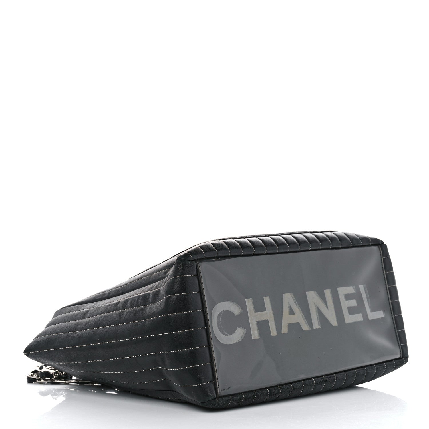 Chanel Lambskin Vertical Quilted Large Mademoiselle Tote Black 4 of 20