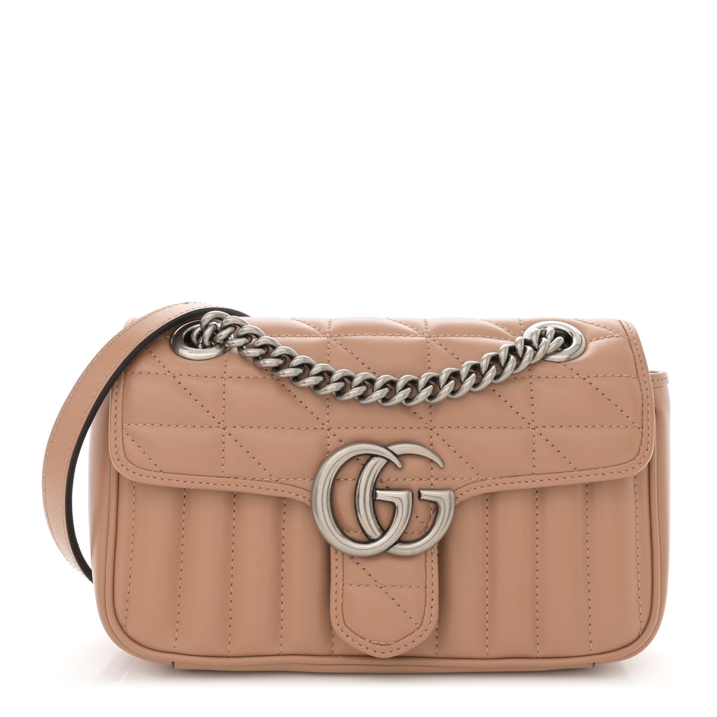 Calfskin Matelasse Aria Mini GG Marmont Shoulder Bag Camelia