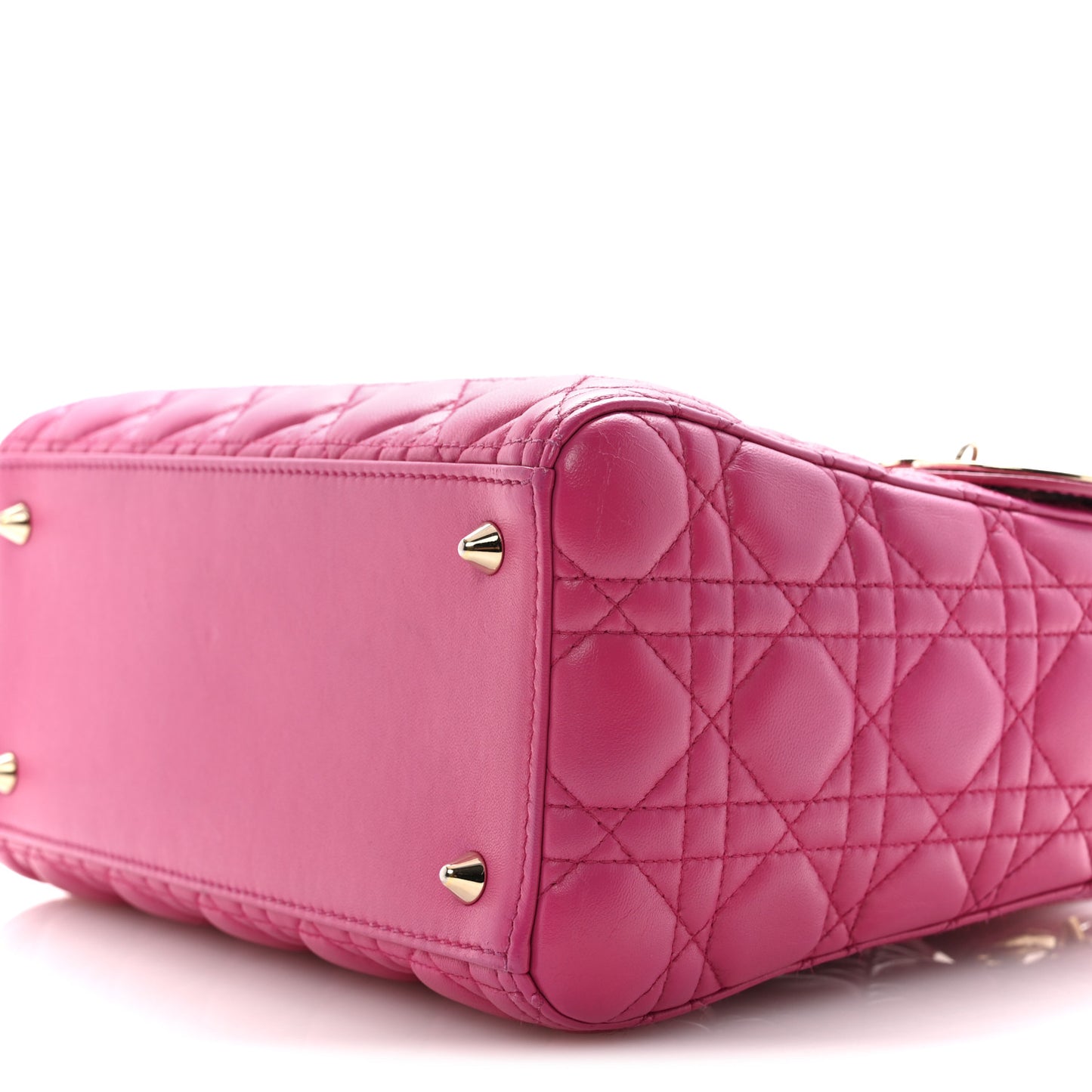 Lambskin Cannage Medium Lady Dior Fuchsia