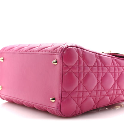 Christian Dior Lambskin Cannage Medium Lady Dior Fuchsia 10 of 16
