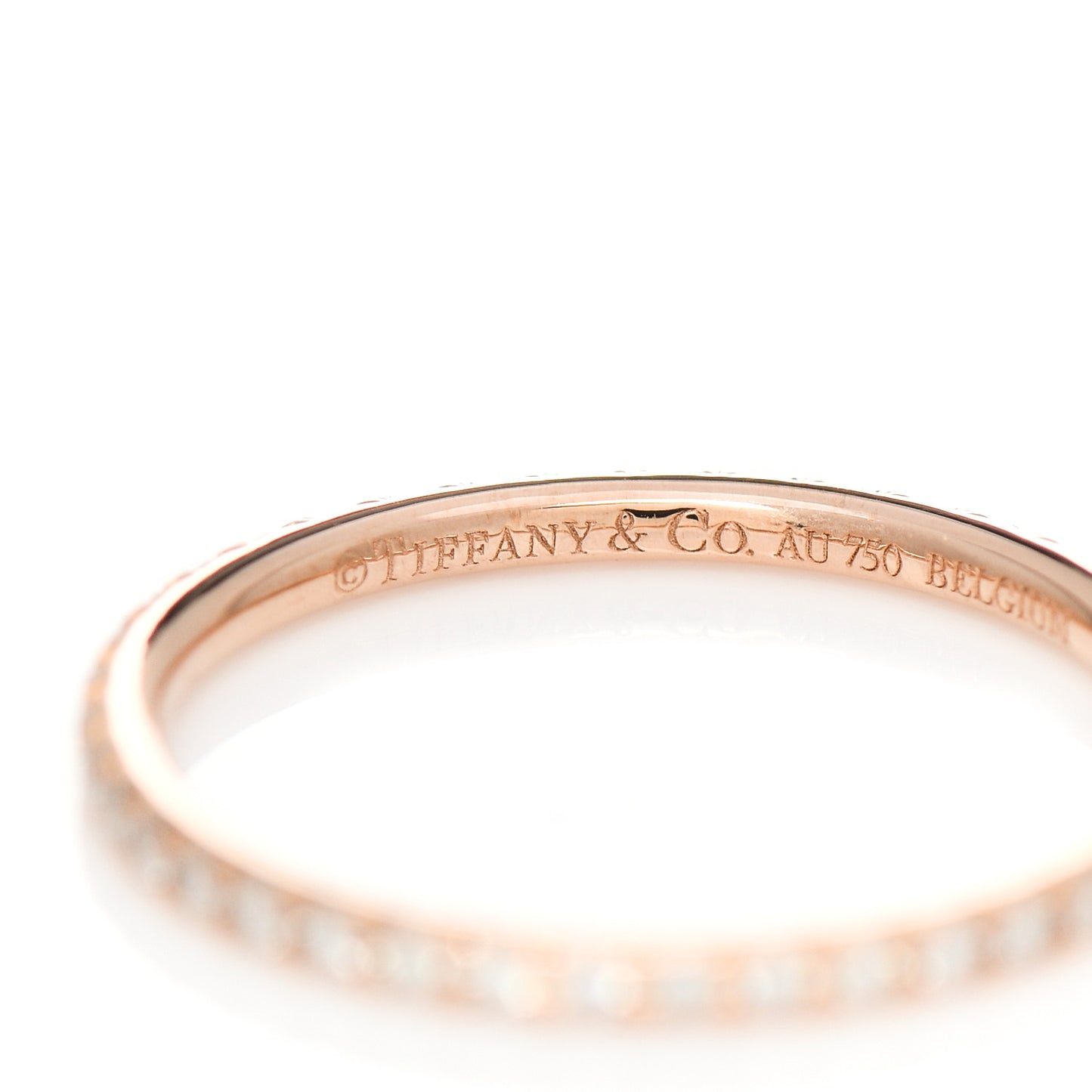 18K Rose Gold Diamond Metro Band Ring 48 4.5