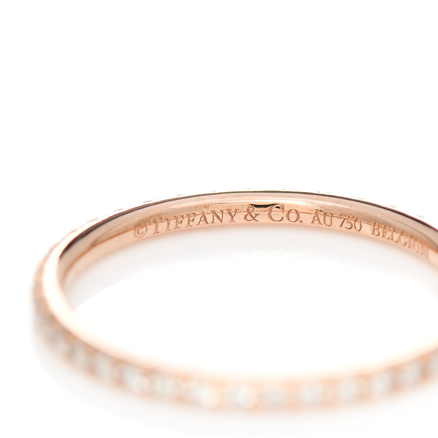 Tiffany 18K Rose Gold Diamond Metro Band Ring 48 4.5 4 of 5