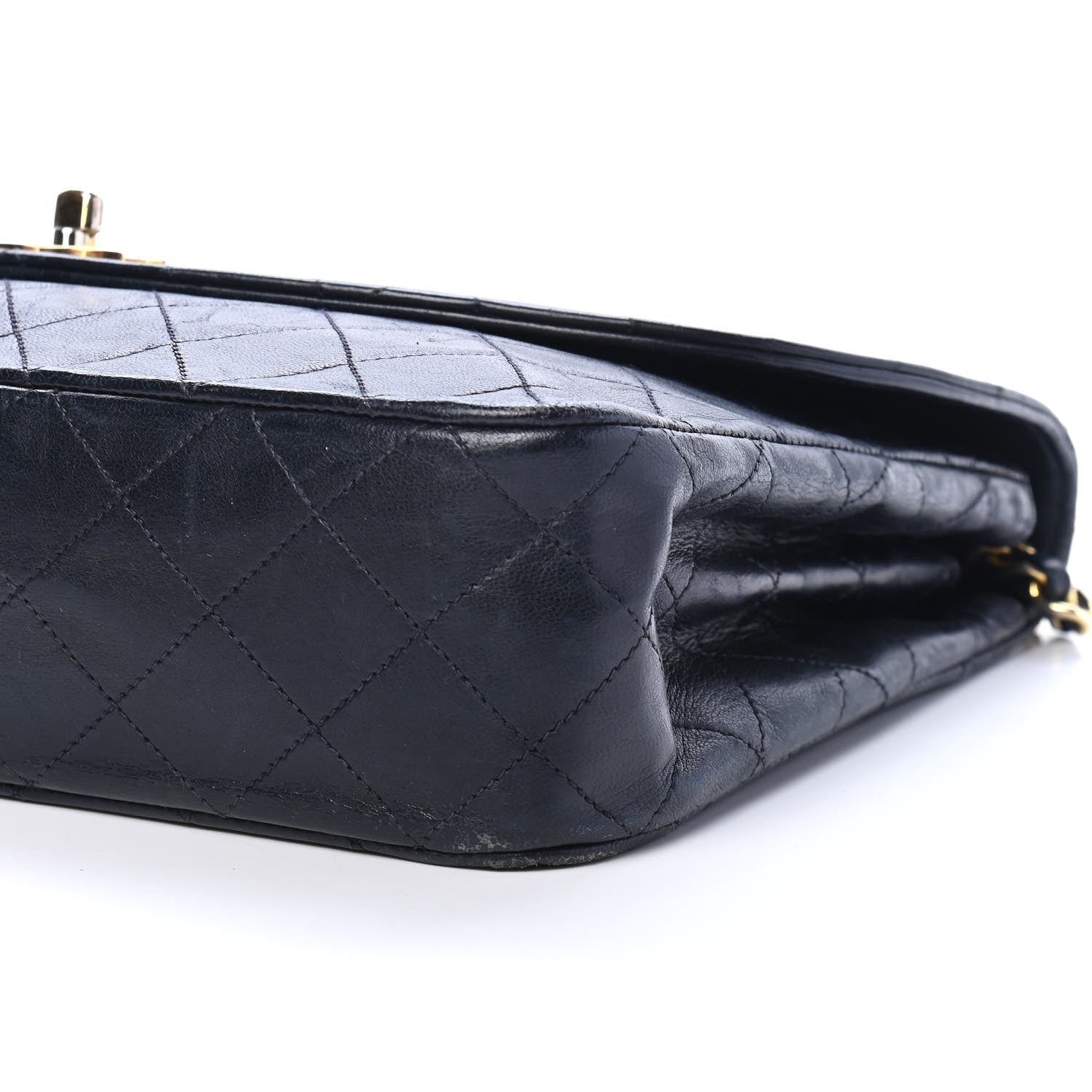 Chanel Lambskin Quilted Medium Single Flap Navy 8 of 8