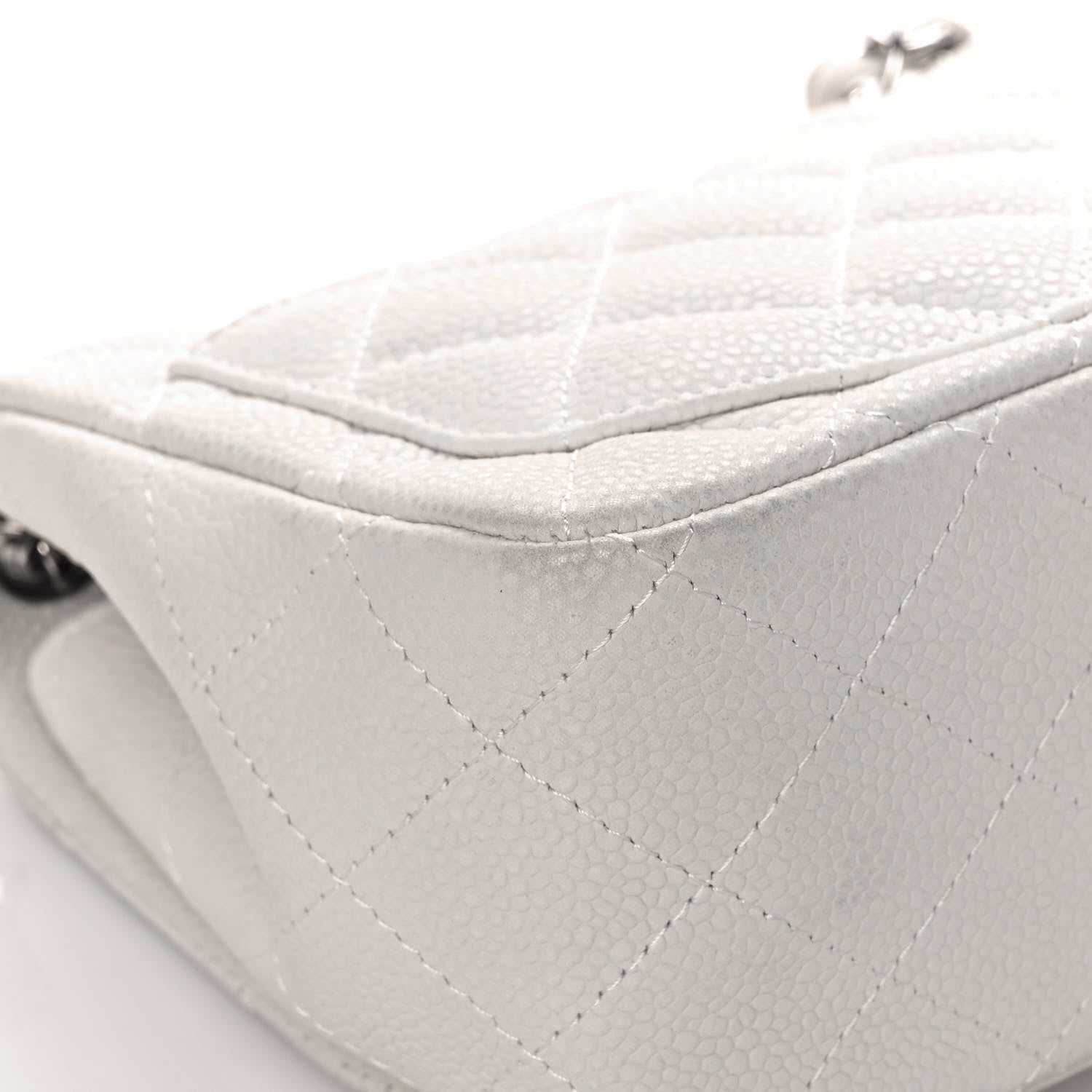 Chanel Caviar Quilted Mini Square Flap White 10 of 14