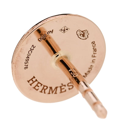 Hermes 18K Rose Gold TPM Ex-Libris Stud Earrings 4 of 5