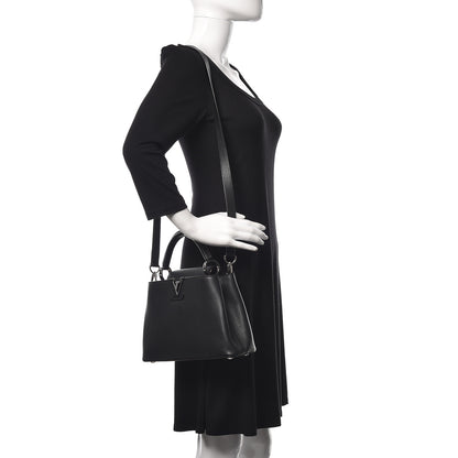 Louis Vuitton Taurillon Capucines BB Black 2 of 7