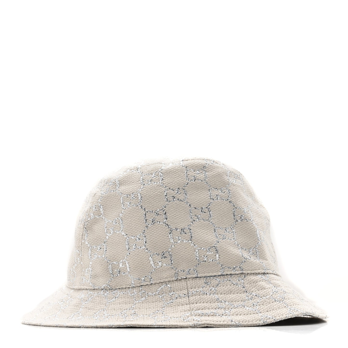 Canvas Lame GG Monogram Bucket Hat S Silver