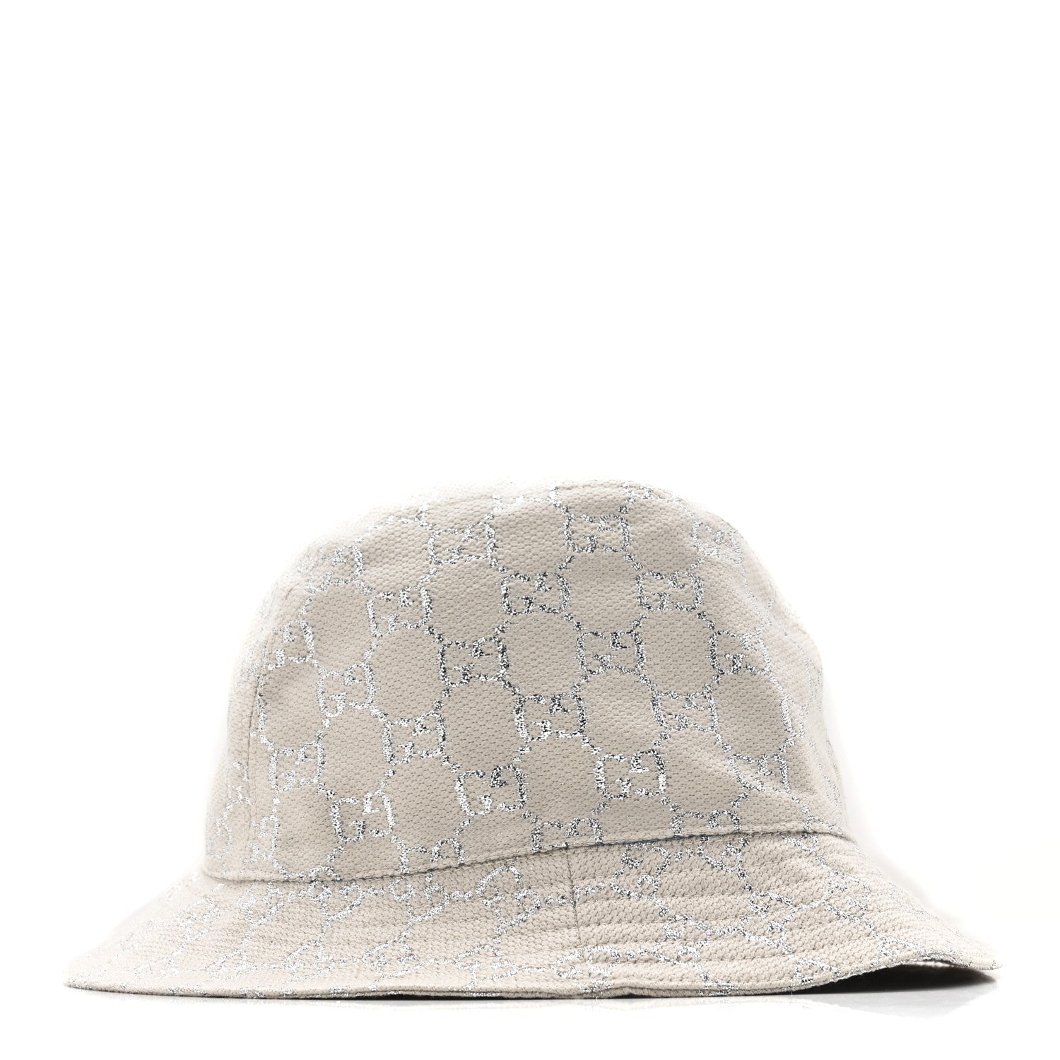 Gucci Canvas Lame GG Monogram Bucket Hat S Silver 4 of 9