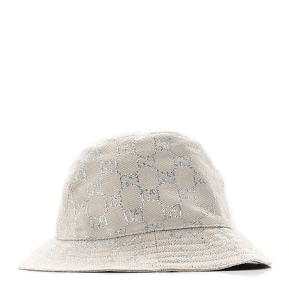 Gucci Canvas Lame GG Monogram Bucket Hat S Silver 4 of 9