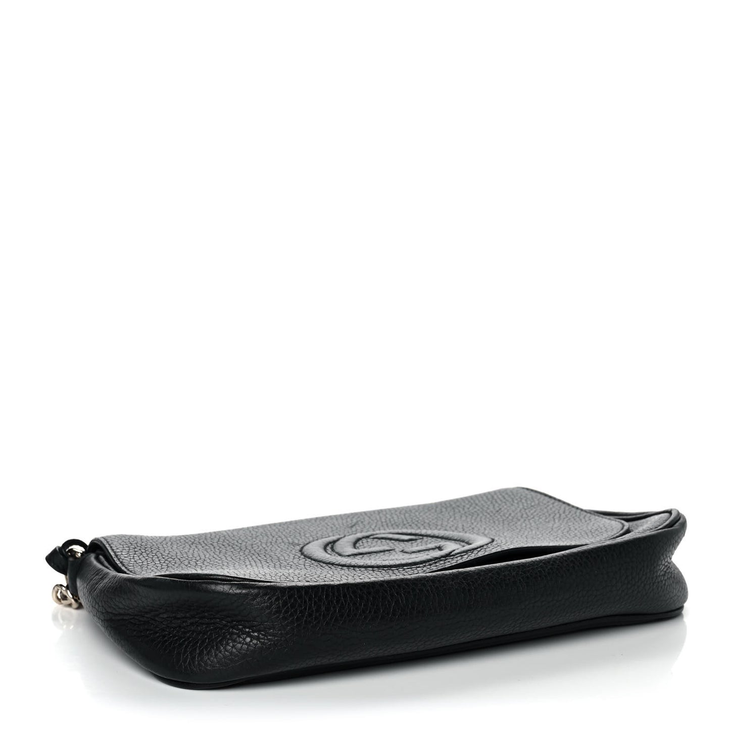 Pebbled Calfskin Medium Soho Flap Crossbody Black