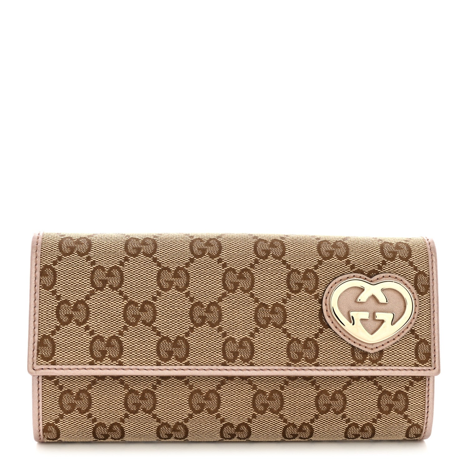 Gucci Monogram Lovely Heart Continental Wallet Light Pink 1 of 13
