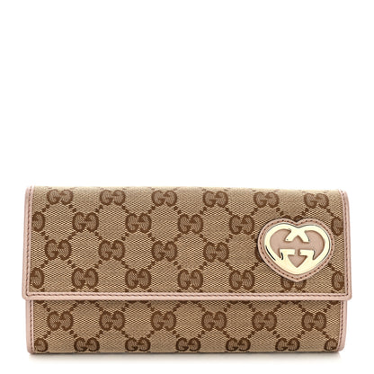 Gucci Monogram Lovely Heart Continental Wallet Light Pink 1 of 13