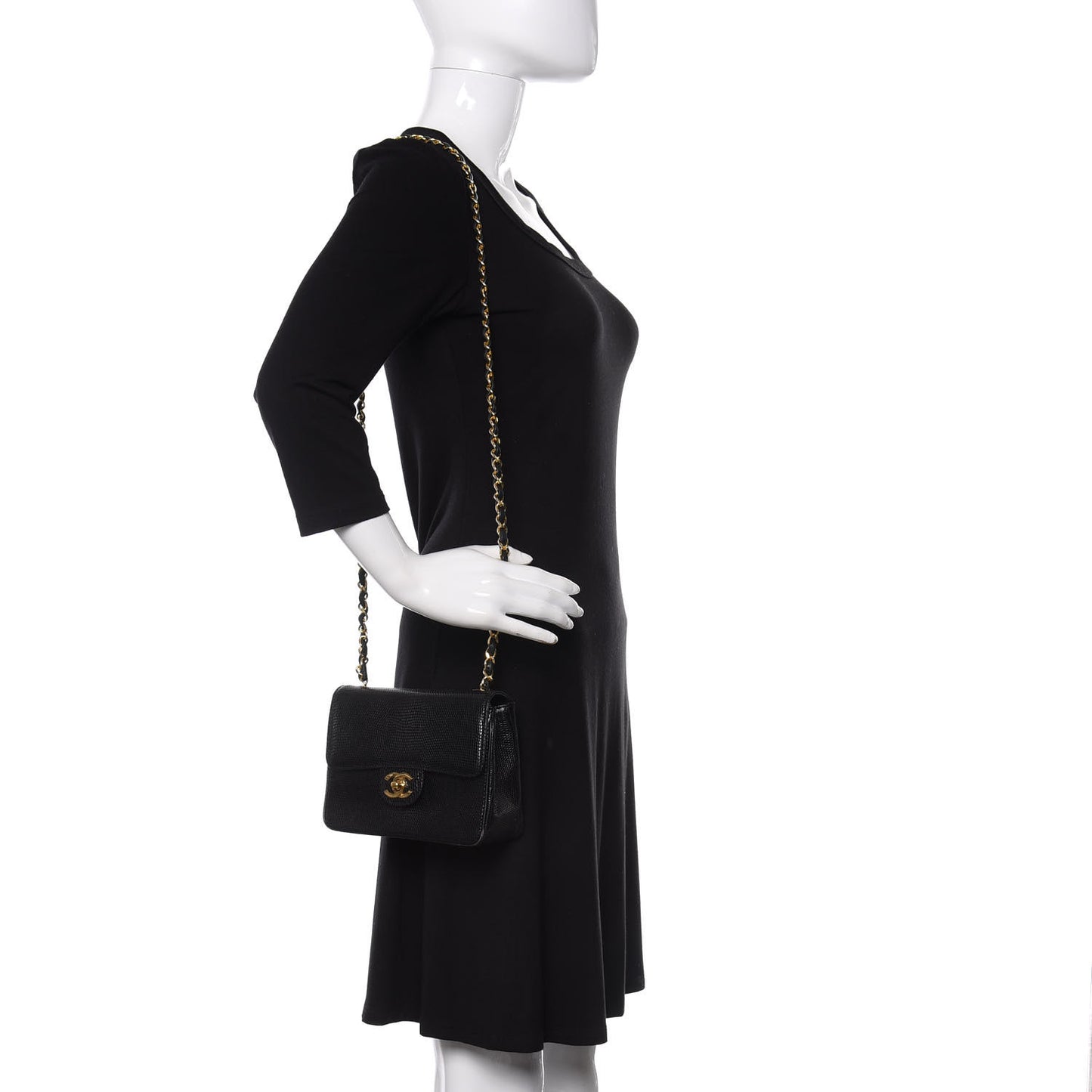 Lizard Mini Square Flap Black