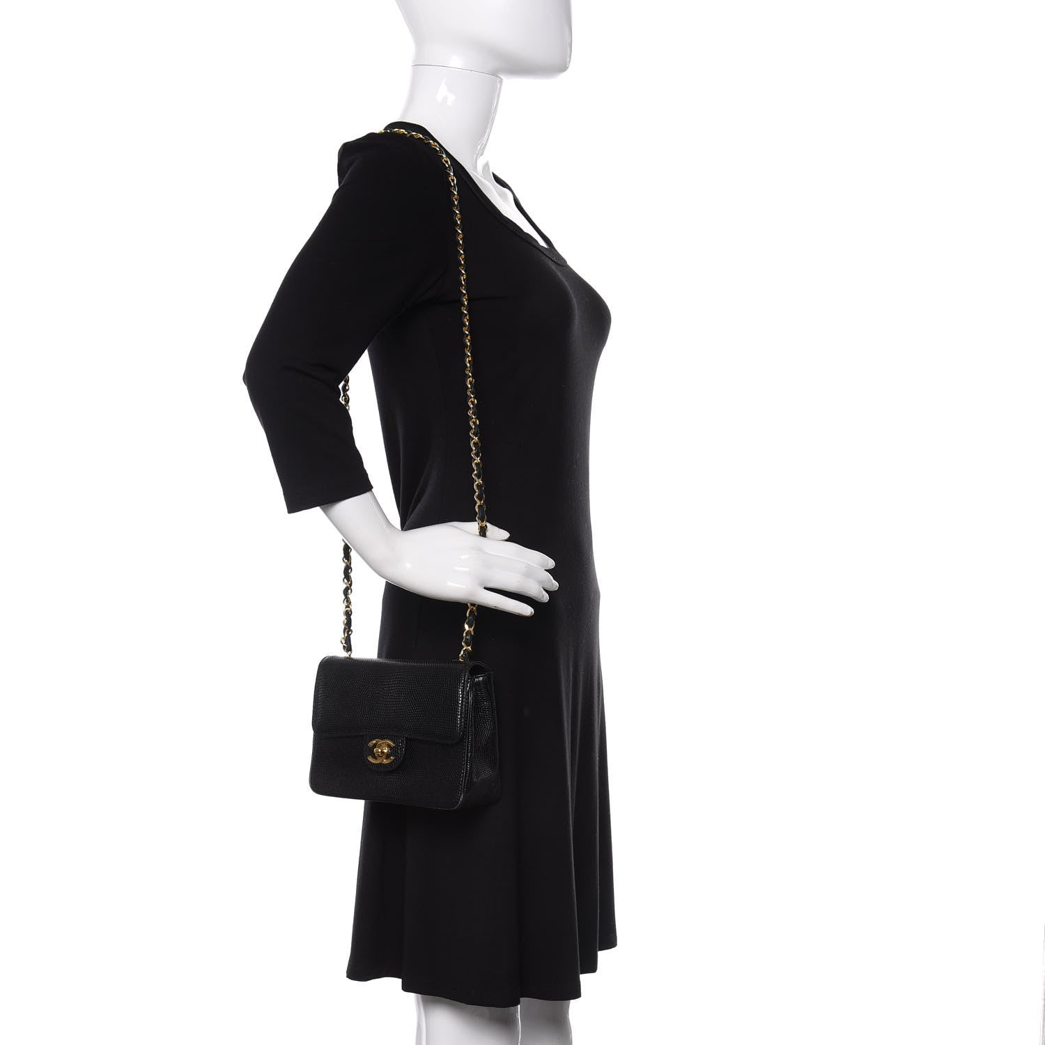 Chanel Lizard Mini Square Flap Black 2 of 11