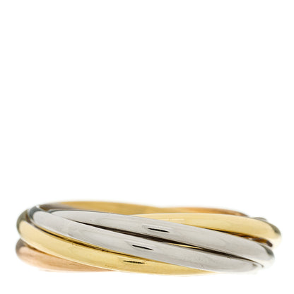 Cartier 18K Pink White Yellow Gold 7 Band Trinity Ring 51 5.75 3 of 6