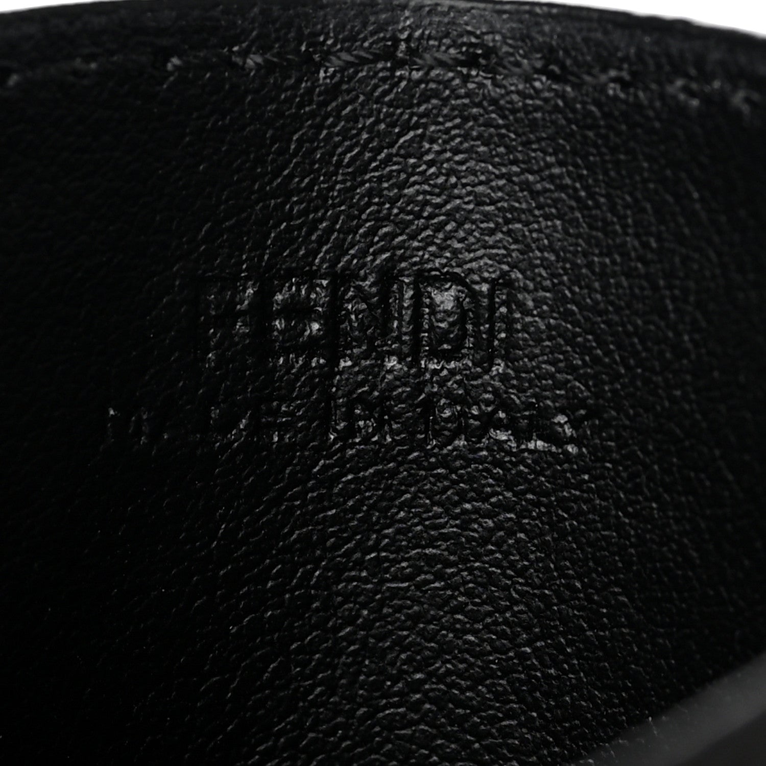 Fendi Glazed Fabric Vitello Cruise FF 1974 Logo Card Holder Black 6 of 6