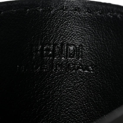 Fendi Glazed Fabric Vitello Cruise FF 1974 Logo Card Holder Black 6 of 6