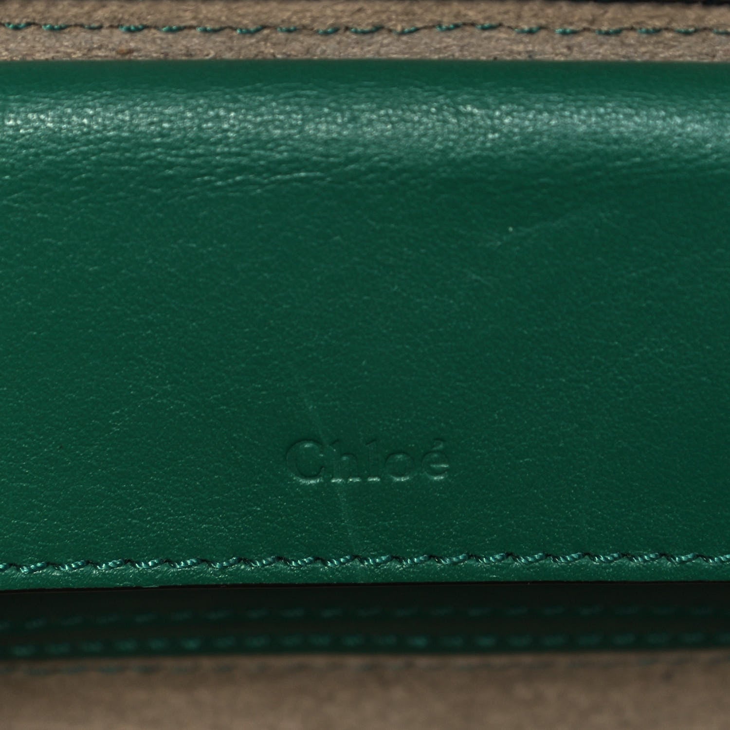 Chloe Calfskin Crocodile Embossed Mini C Vanity Bag Woodsy Green 6 of 9